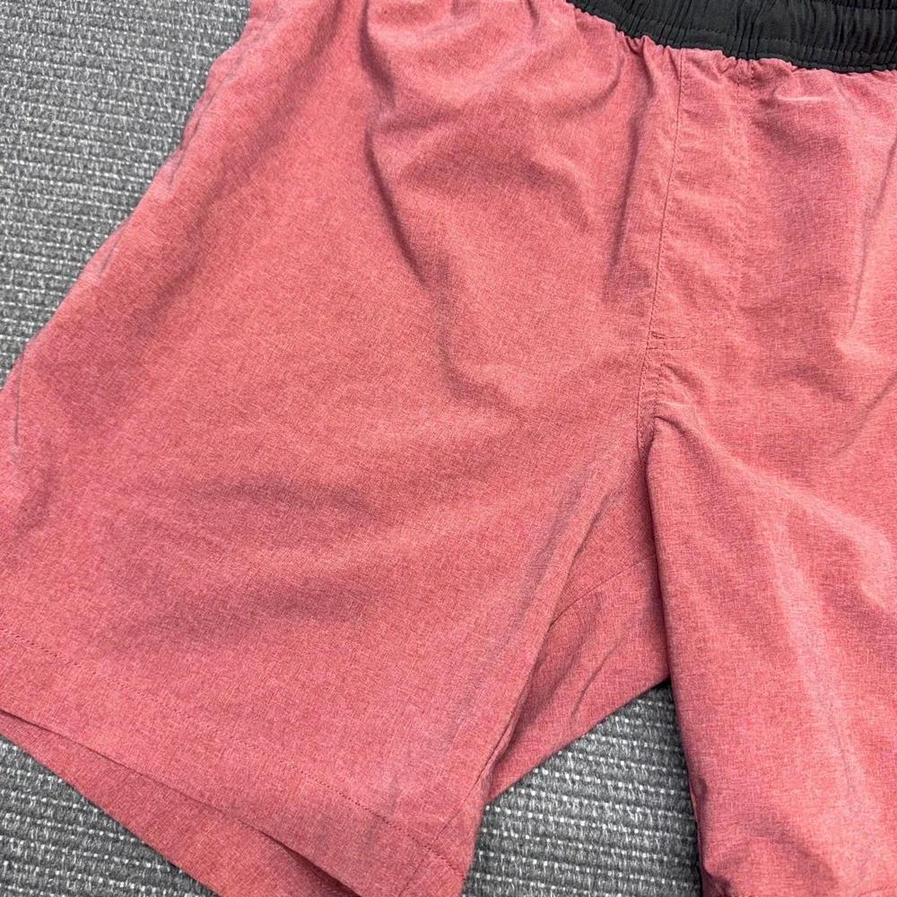 Chubbies Mens 7 Inch Inseam Swim Trunks Red Heathered Elastic Waist Small